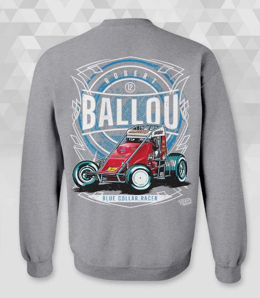 (Pre-Order) 2026 - Youth - "Robert Ballou Blue Collar Racer" Crew Sweatshirt - Athletic Heather