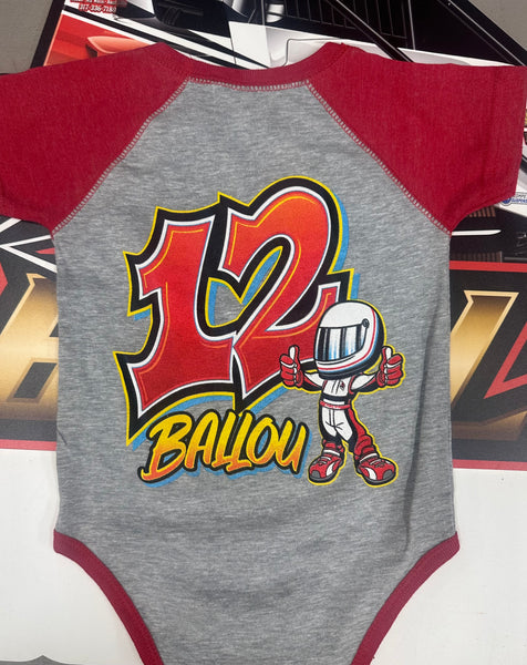 2024 Ballou #1 Fan Red/Gray Raglan (Toddler/Youth)
