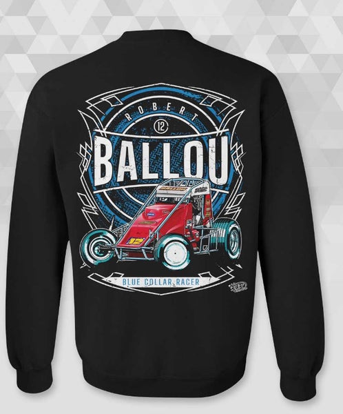 (Pre-Order) 2026 - Youth - "Robert Ballou Blue Collar Racer" Crew Sweatshirt - Black