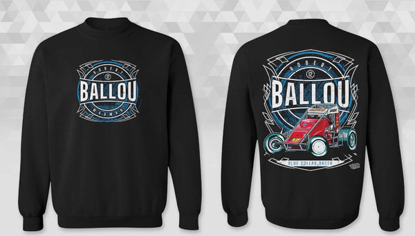 (Pre-Order) 2026 - Youth - "Robert Ballou Blue Collar Racer" Crew Sweatshirt - Black
