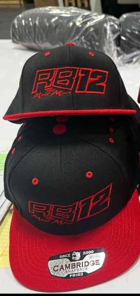 Black/Red RB 12 Flatbill Snapback