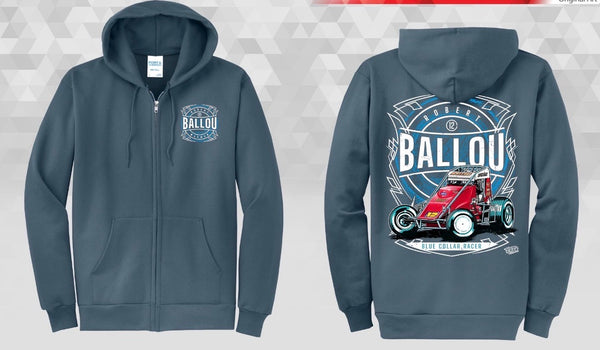 (Pre-Order) 2026 "Robert Ballou Blue Collar Racer" Zip-Up Hoodie - Steel Blue