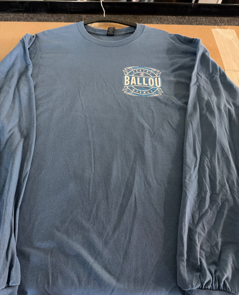 2026 Robert Ballou - Blue Collar Racer Long Sleeve T-Shirt - Steel Blue "Large and X-Large only"