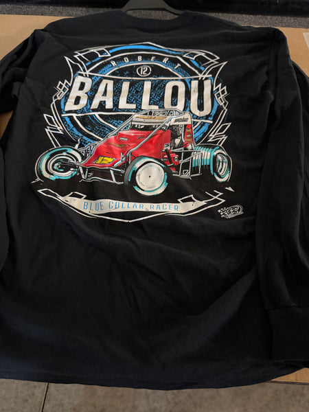 2026 Robert Ballou - Blue Collar Racer Long Sleeve T-Shirt - Black "Large and X-Large only" (Copy)