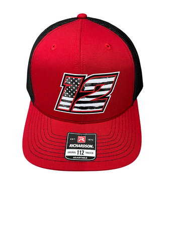 Red #12 Trucker Hat